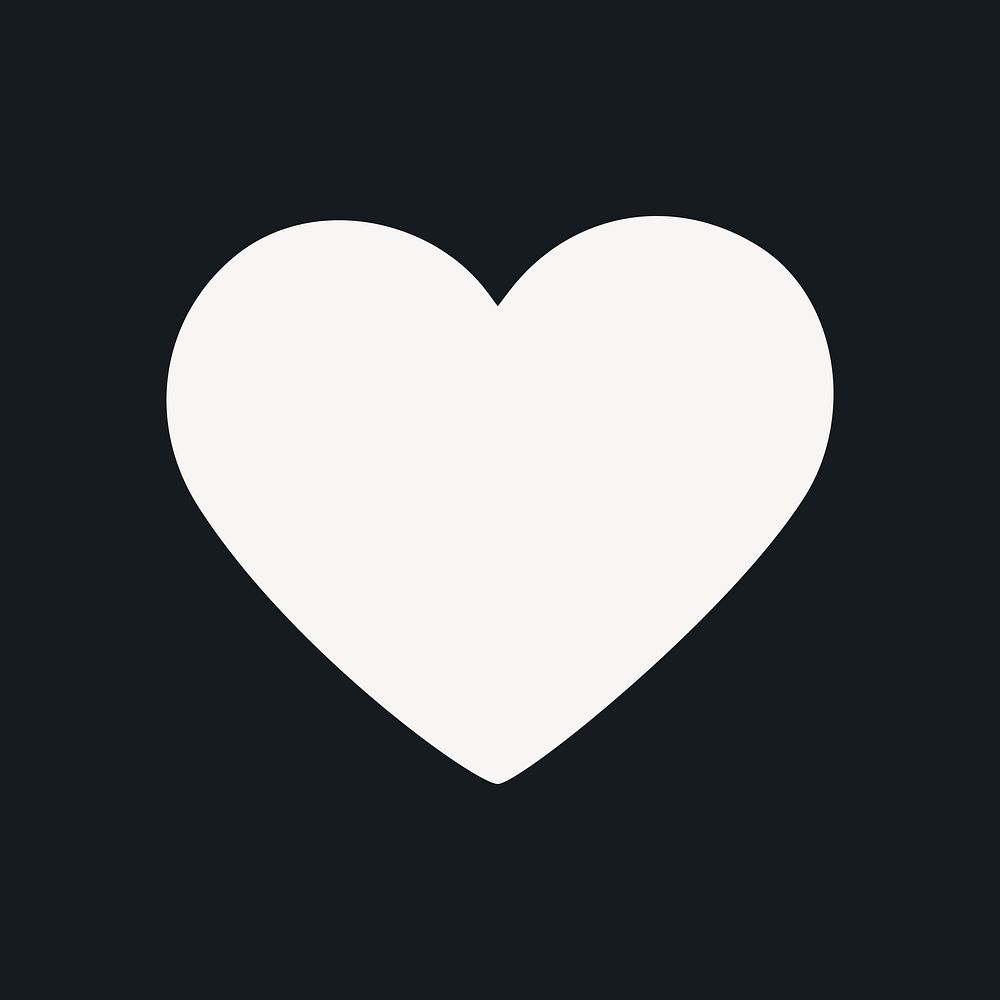 Heart sticker, minimal shape design on black background psd