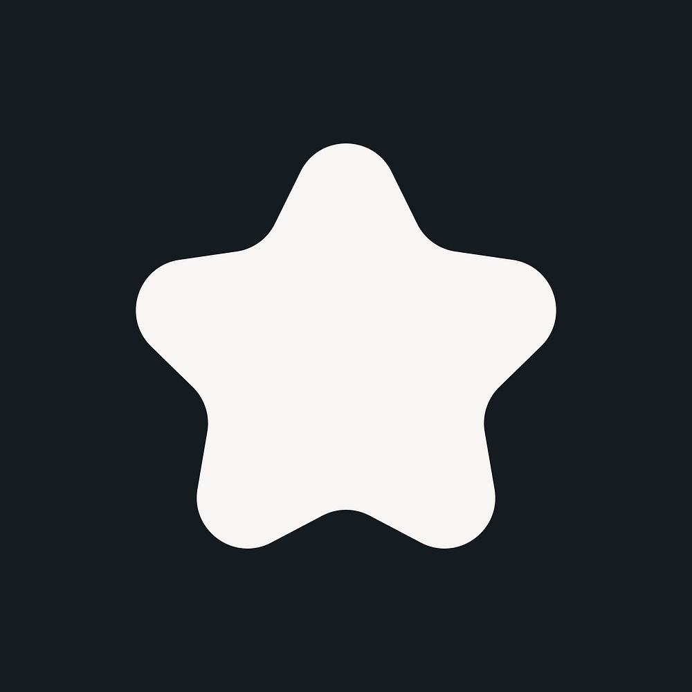 Round star sticker, minimal shape design on black background psd