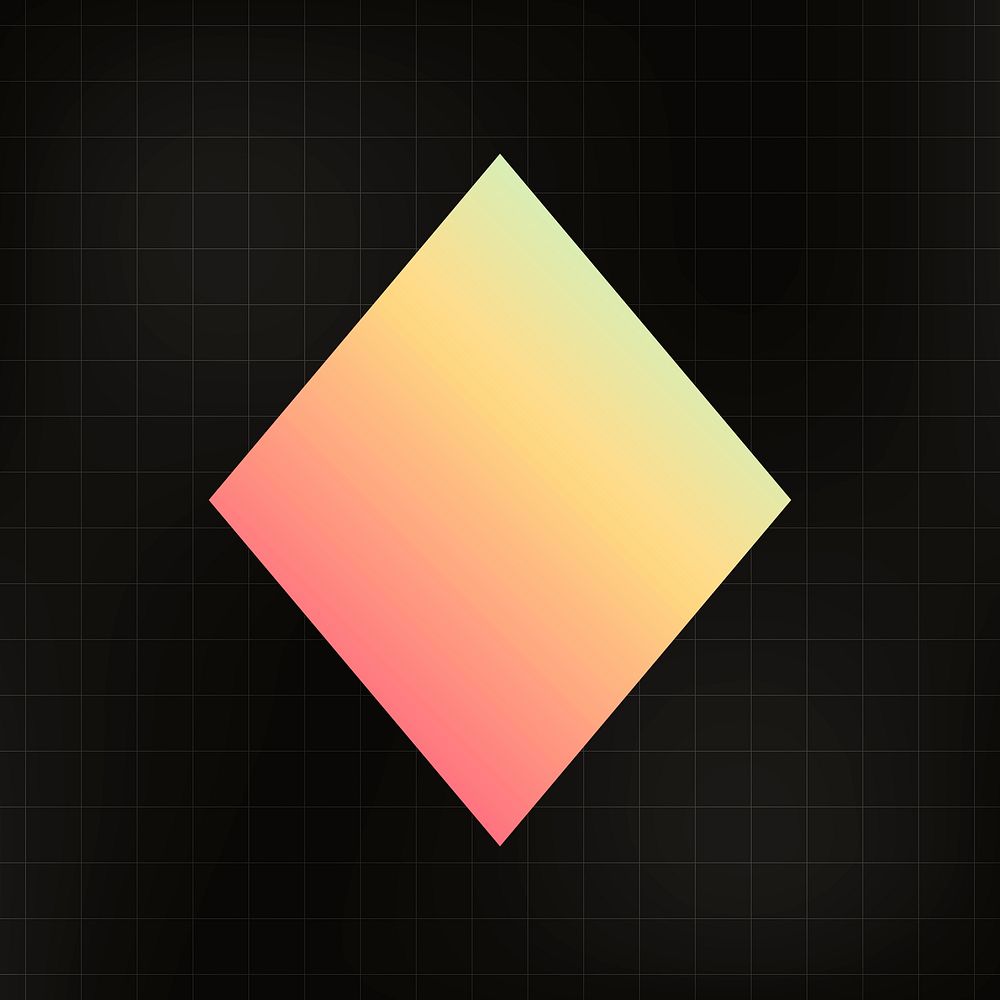 Gradient color diamond element, simple shape design psd