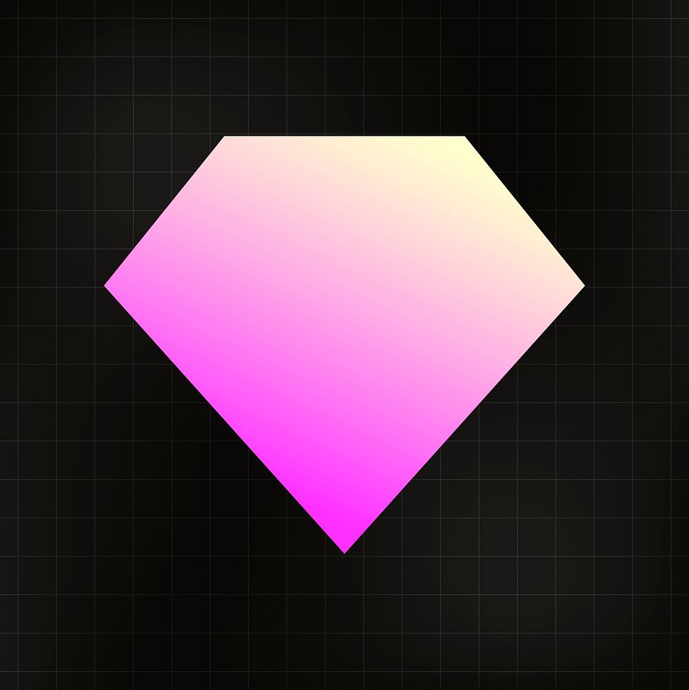 Gradient color diamond element, simple shape design vector