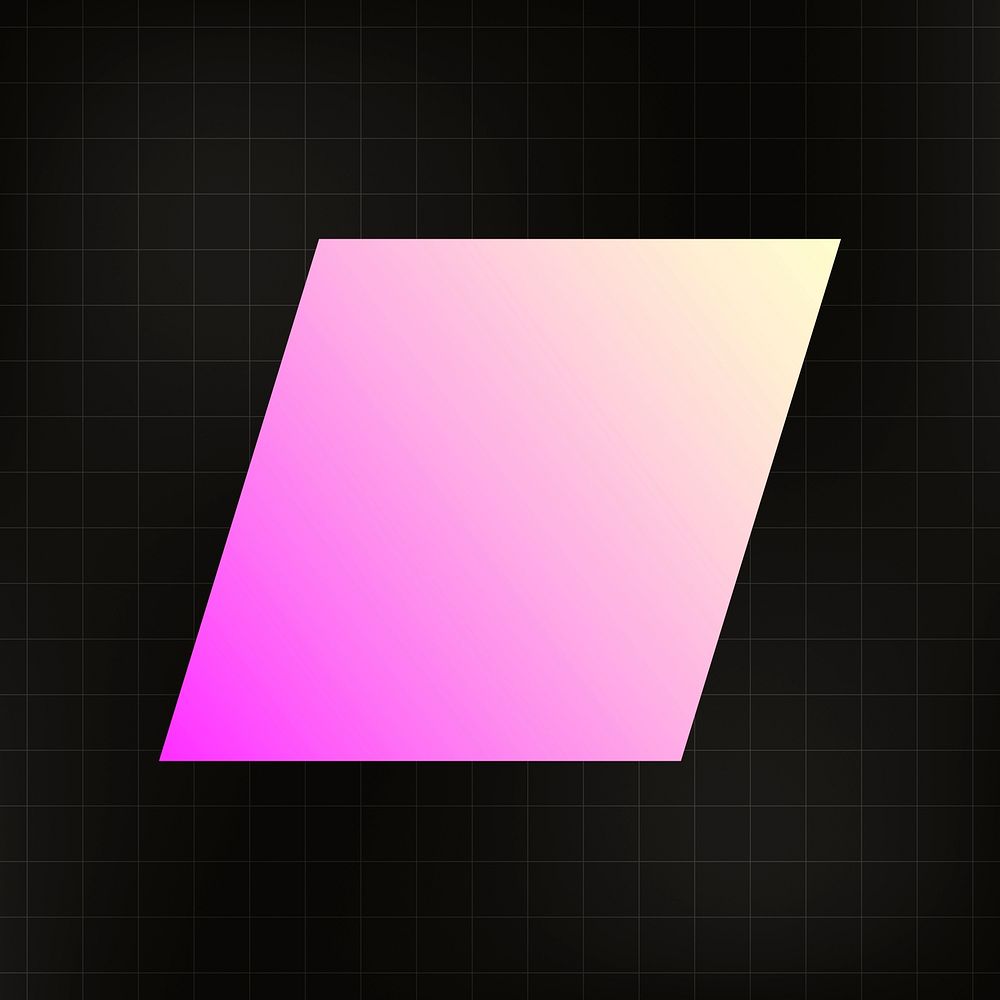 Gradient color slanted square element, simple shape design vector