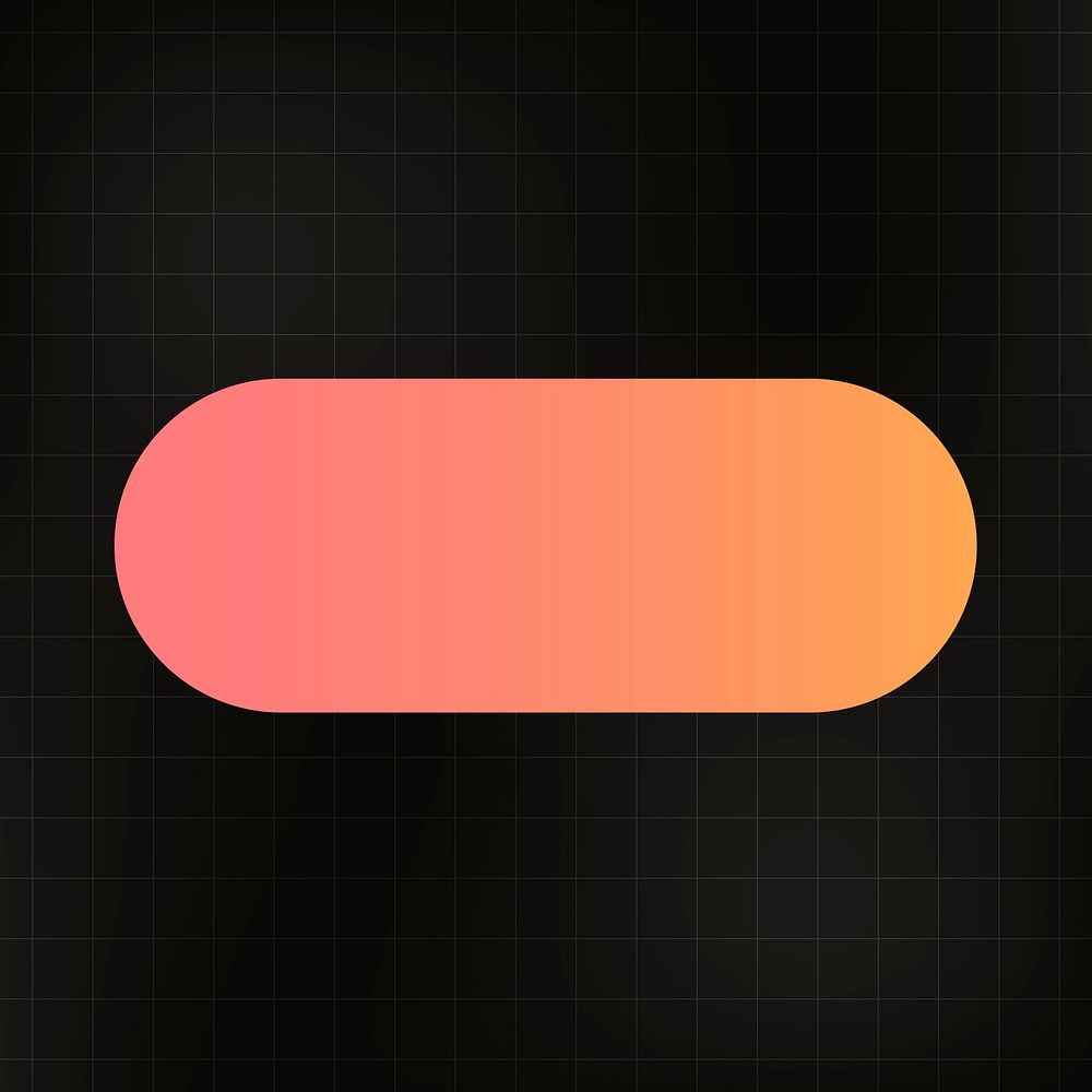 Geometric sticker, gradient color minus shape simple design, on black background vector