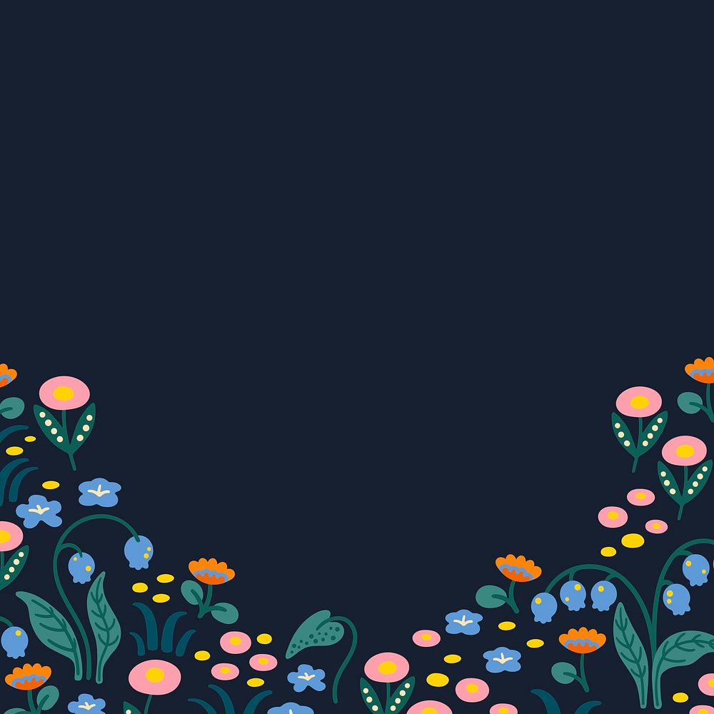 Flower border background, aesthetic nature illustration vector