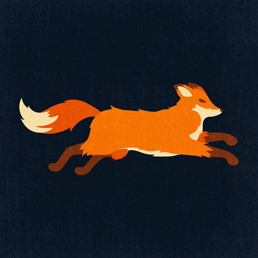 Fox clipart, cute animal cartoon illustration