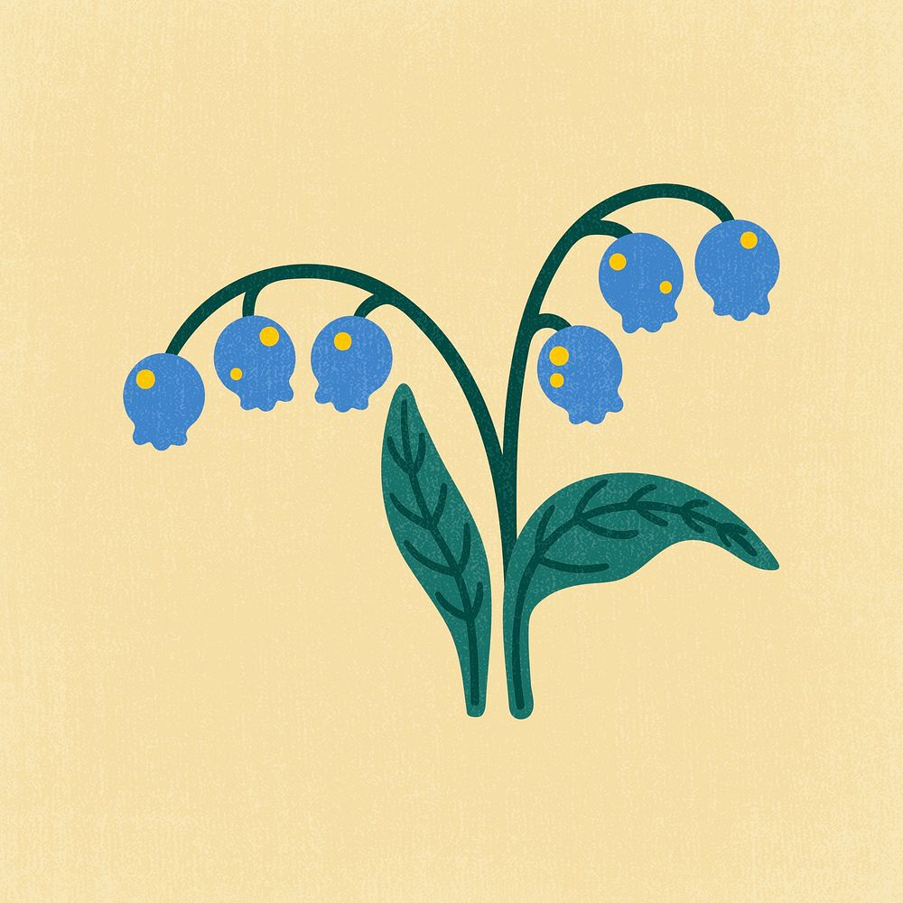 Flower clipart, aesthetic nature cartoon illustration