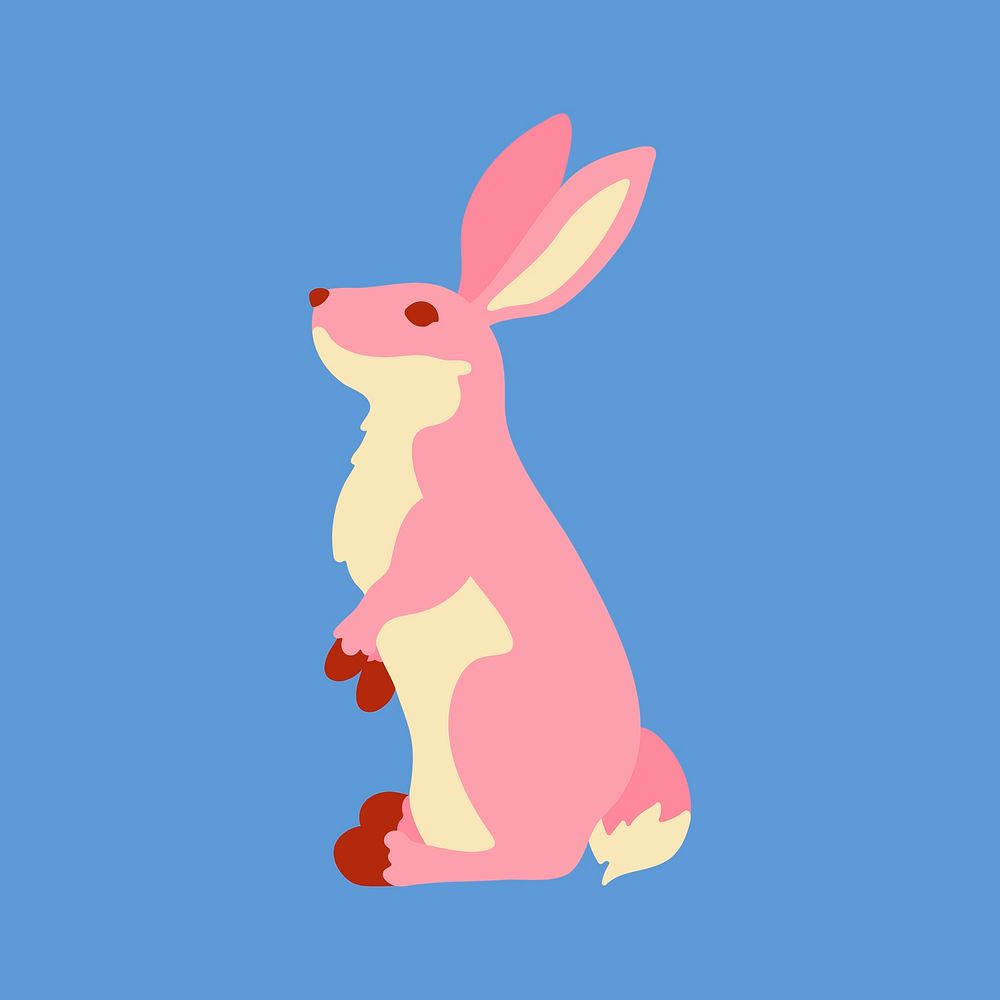 Bunny clipart, cute animal cartoon illustration vector