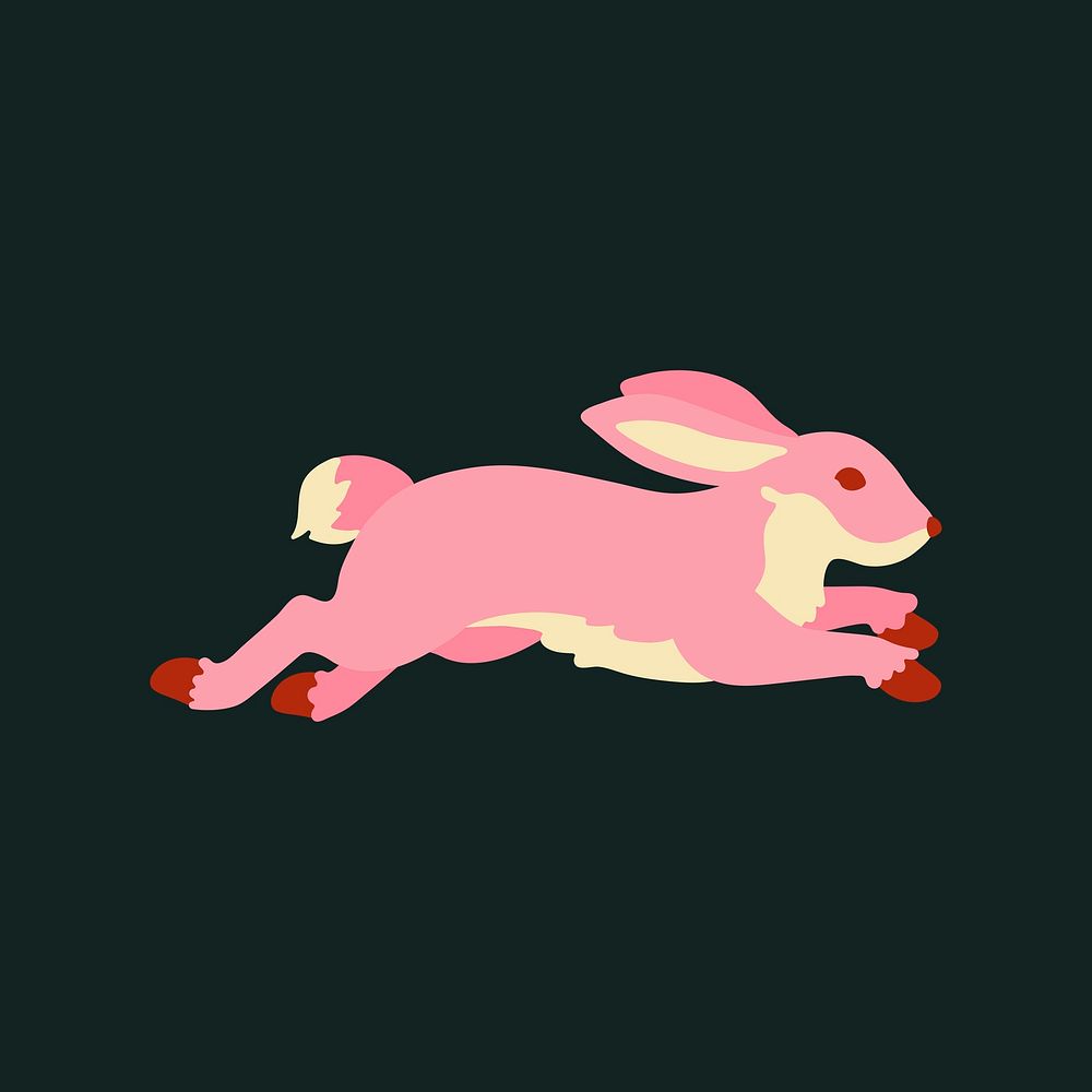 Rabbit clipart, cute animal cartoon illustration vector