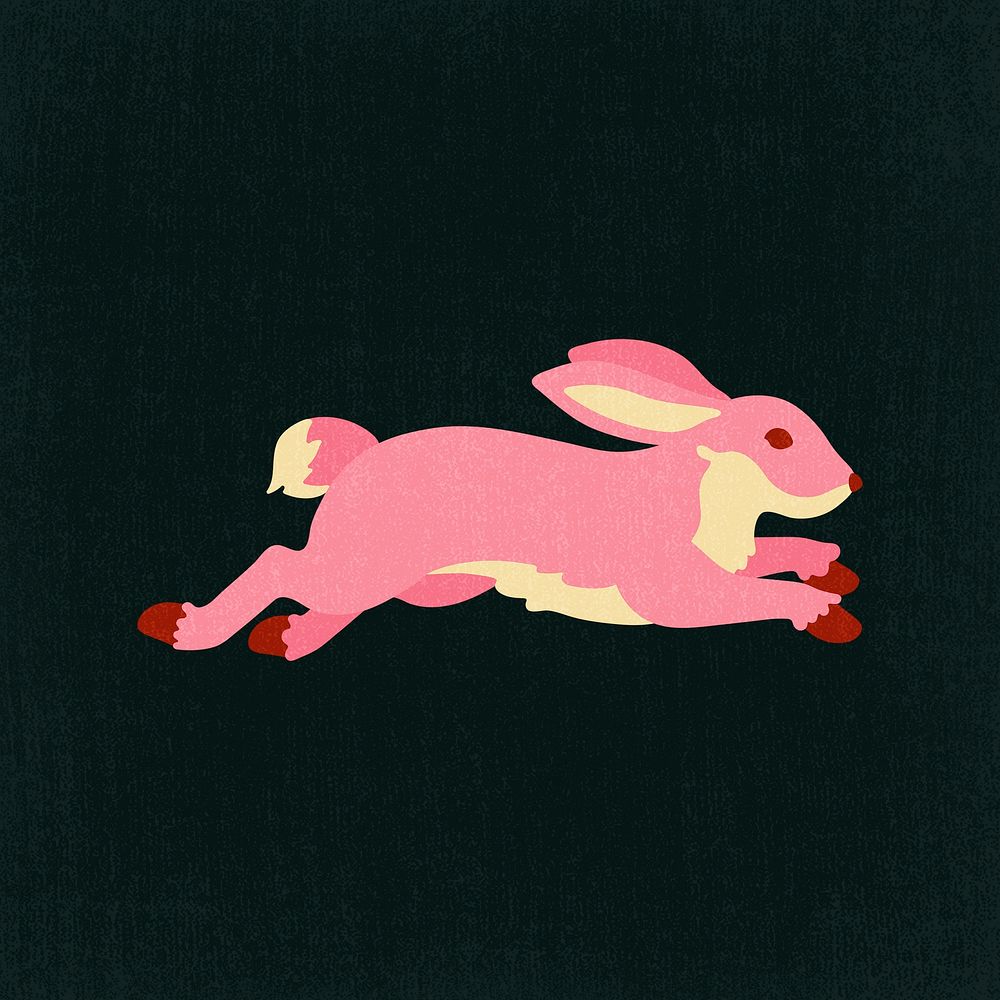Jumping rabbit clipart, cute animal cartoon illustration