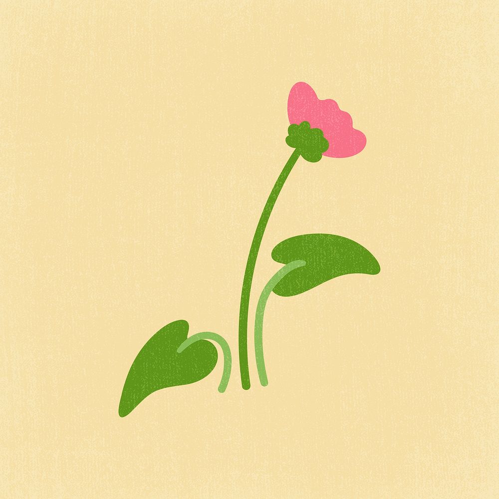 Flower clipart, aesthetic nature cartoon illustration psd