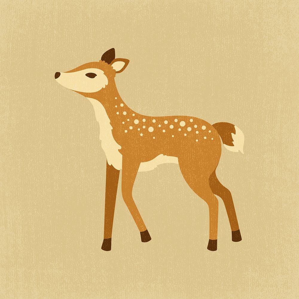 Deer clipart, cute animal cartoon illustration psd