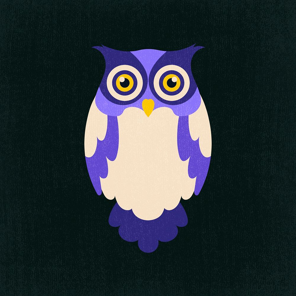 Owl clipart, cute animal cartoon illustration psd