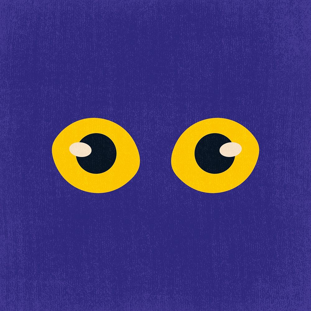Owl eyes clipart, aesthetic cartoon illustration