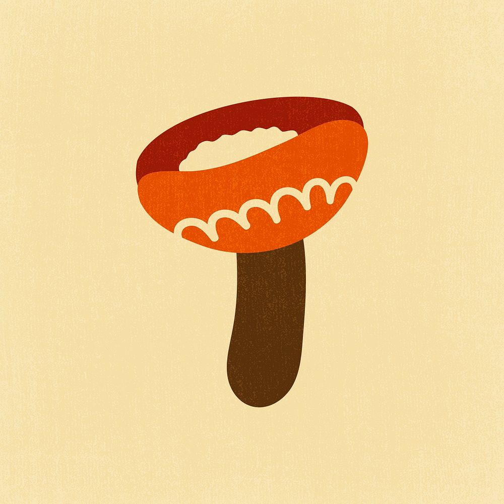 Cute mushroom clipart, aesthetic nature cartoon illustration