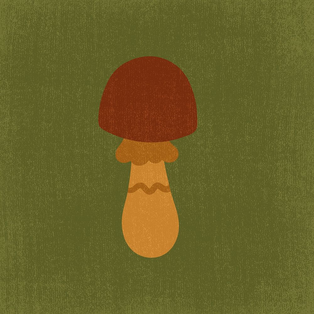 Mushroom clipart, aesthetic nature cartoon illustration