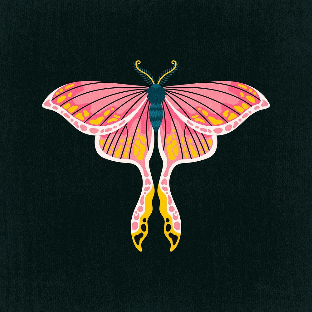Aesthetic pink butterfly clipart, animal cartoon illustration psd