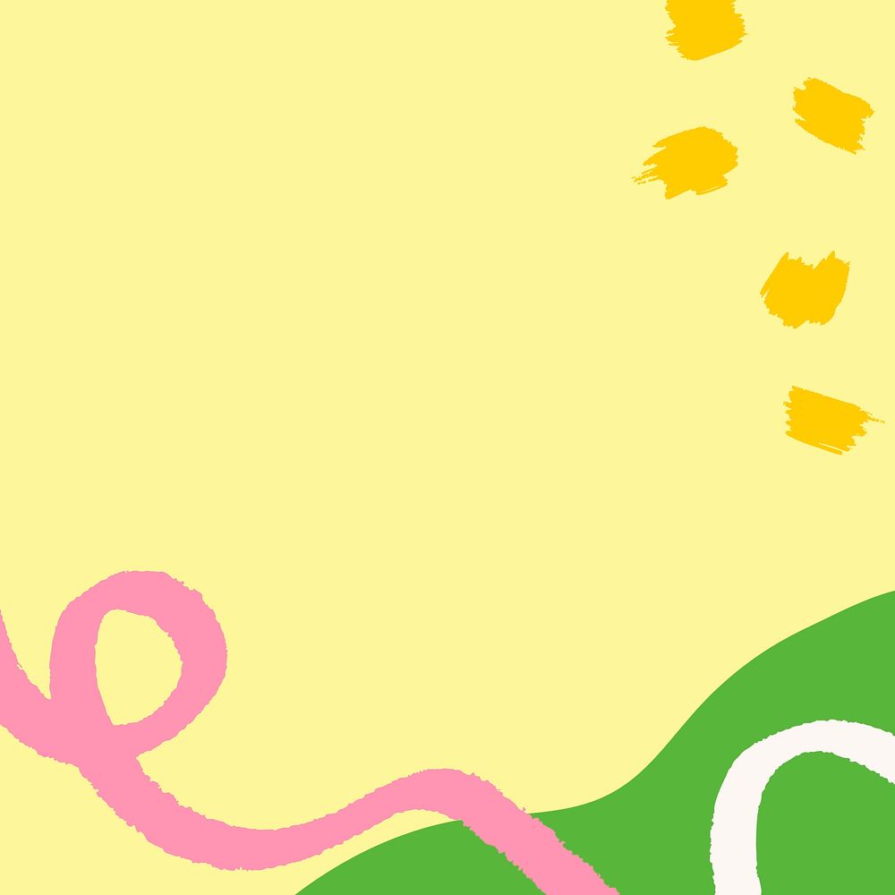 Yellow Memphis border background, cute design vector