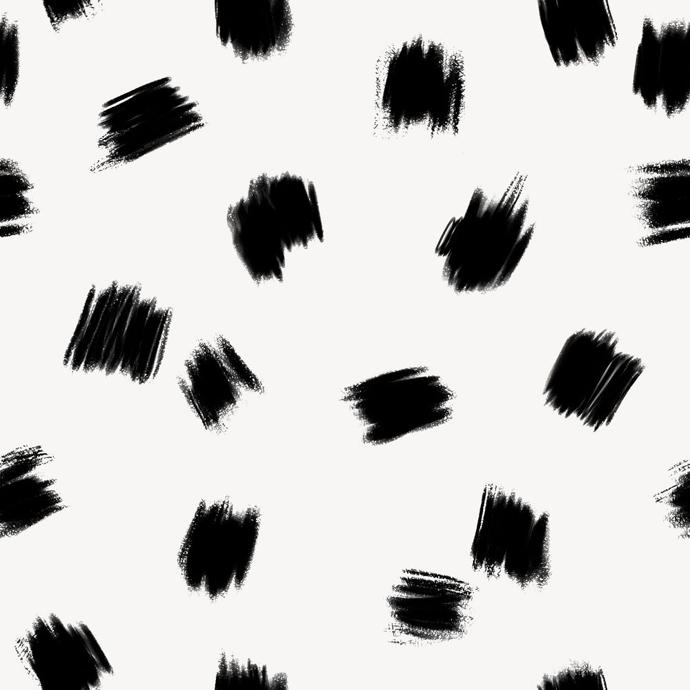 Black Memphis seamless pattern background, bold brush strokes design