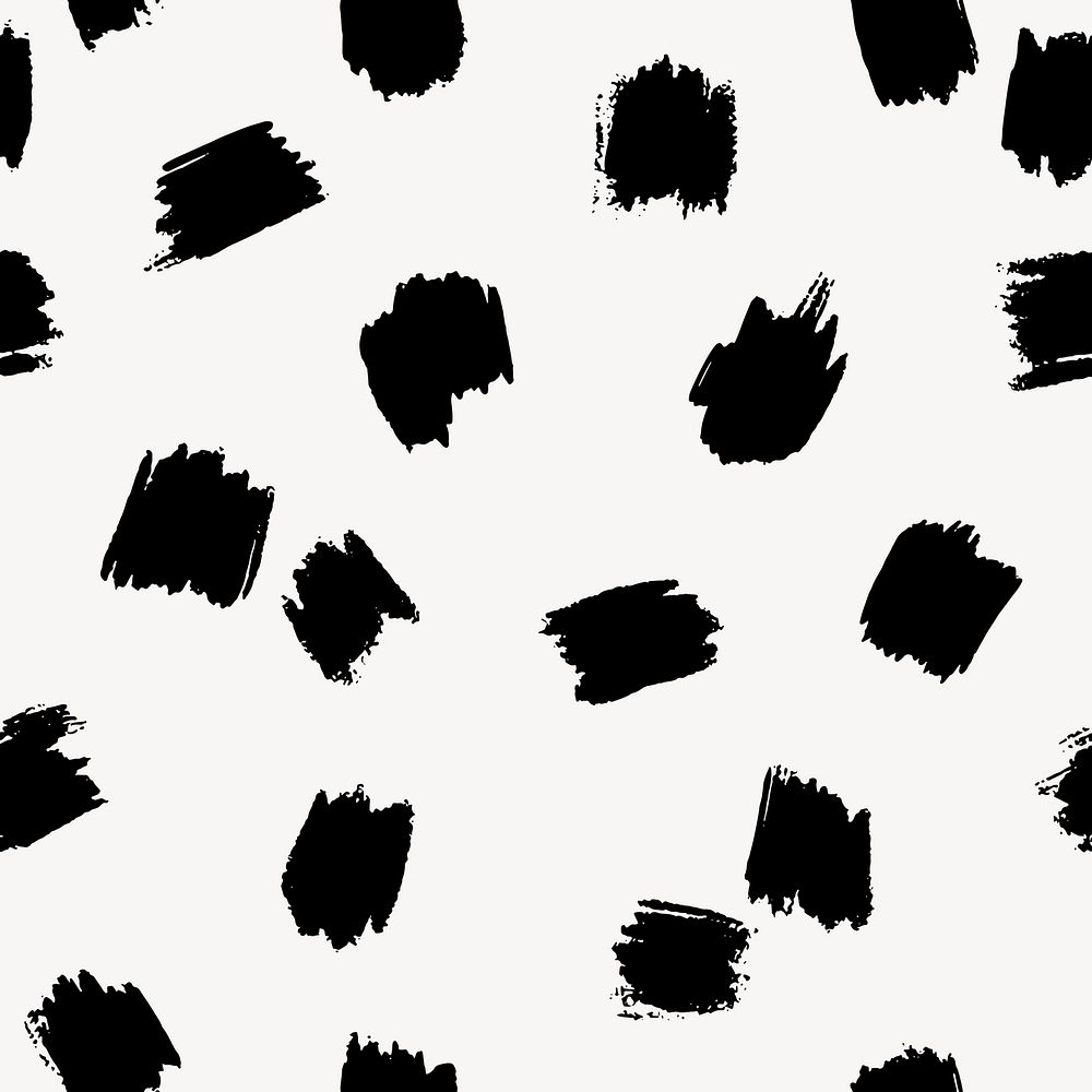 Black Memphis seamless pattern background, bold brush strokes design vector