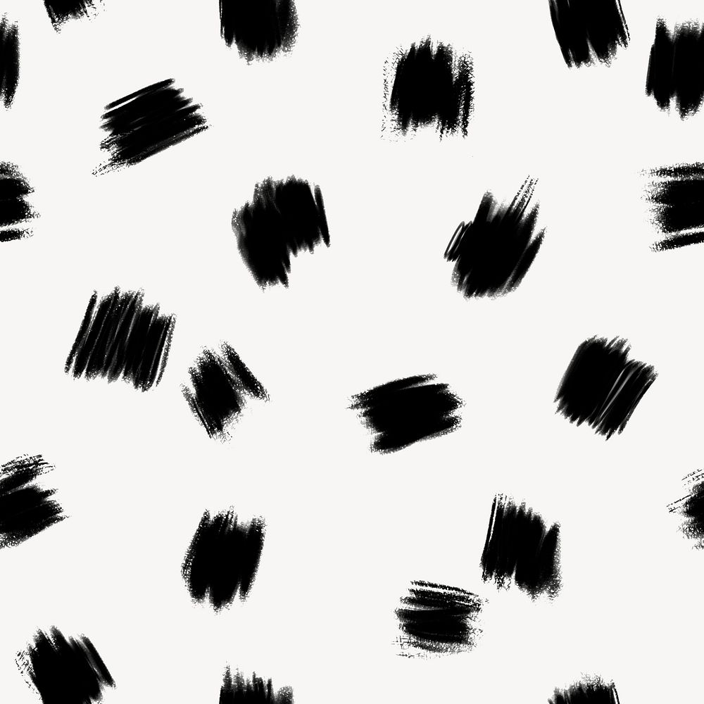 Brush strokes seamless pattern background, black design psd