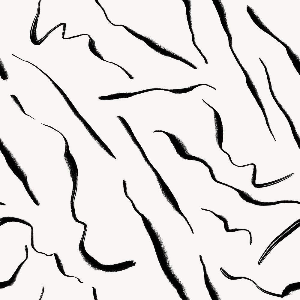 Black scribble seamless pattern background, brush strokes design