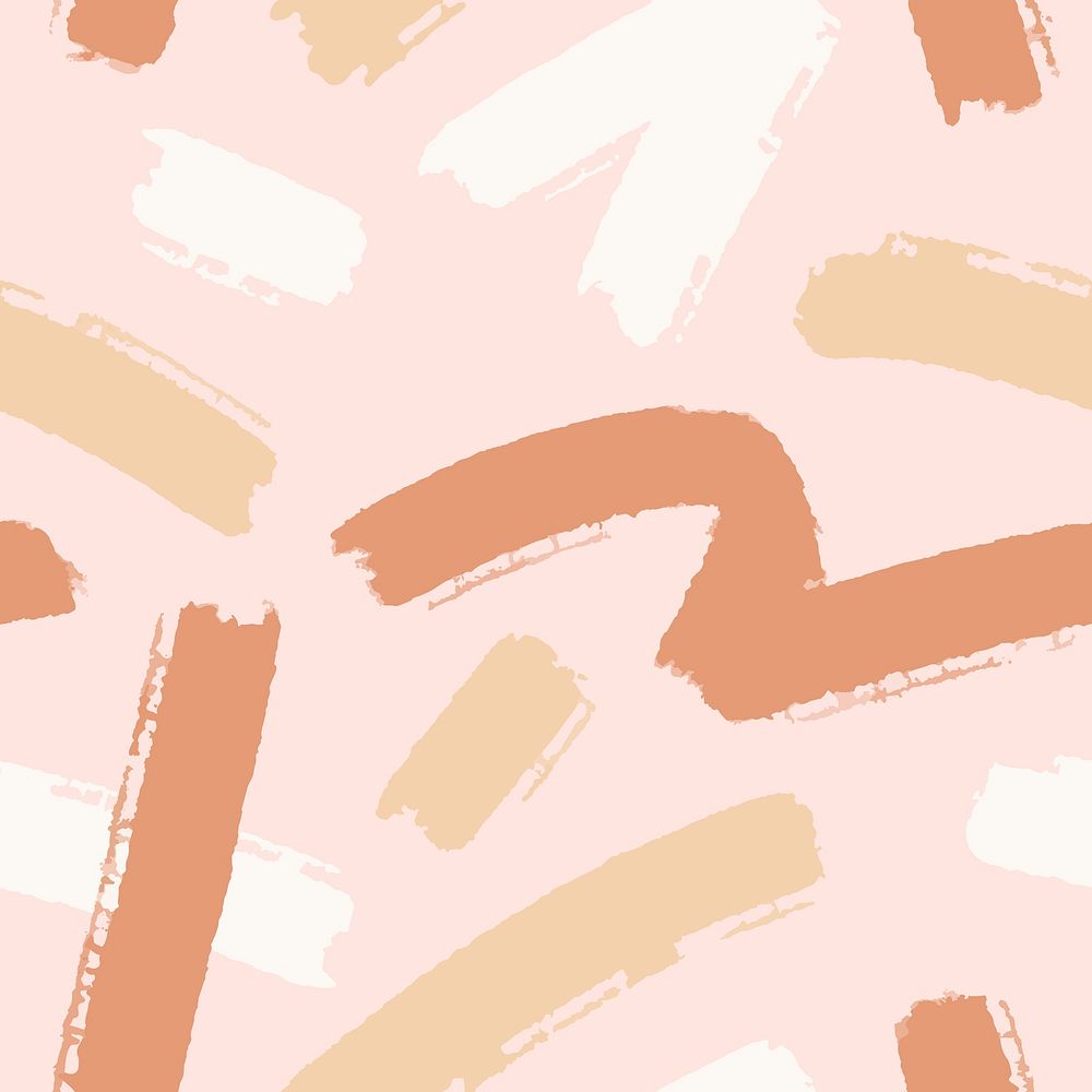 Pink Memphis seamless pattern background, brush strokes design vector