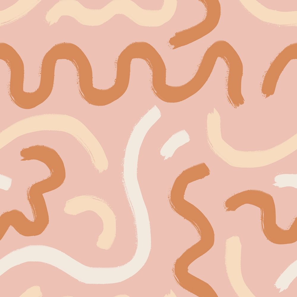 Curl line seamless pattern background, brush strokes design