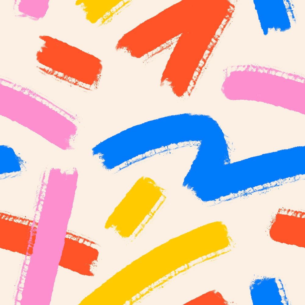 Memphis seamless pattern background, colorful brush design psd