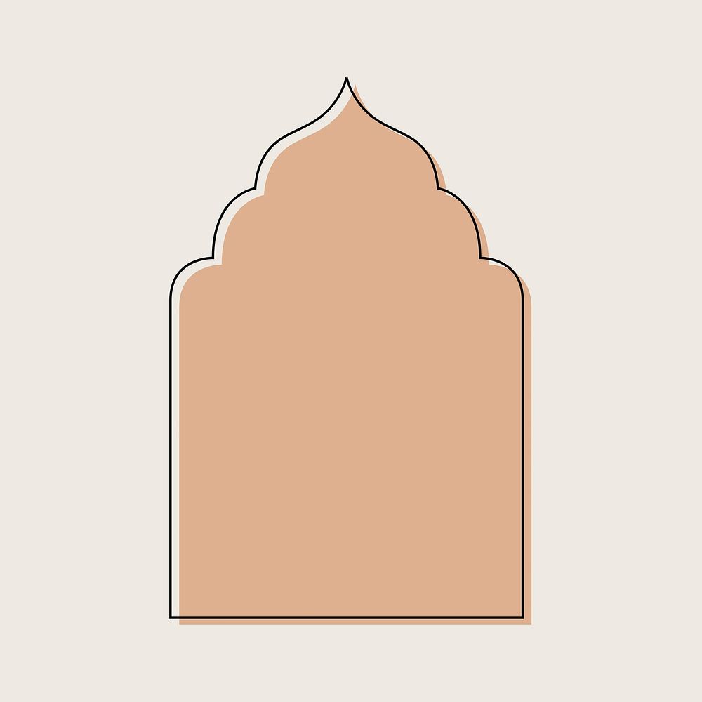 Aesthetic mosque arch illustration, flat earth brown tone design vector