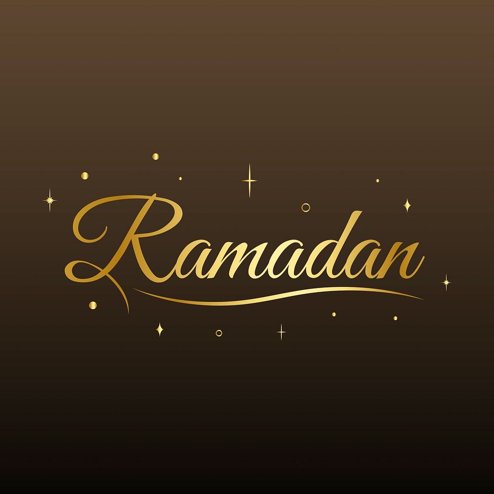 Luxurious line art Ramadan text illustration on dark tone background vector