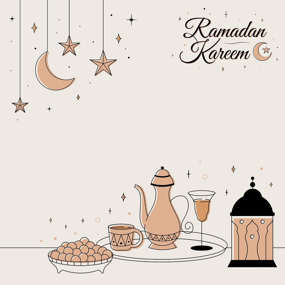 Brown Ramadan Kareem background aesthetic celebration design