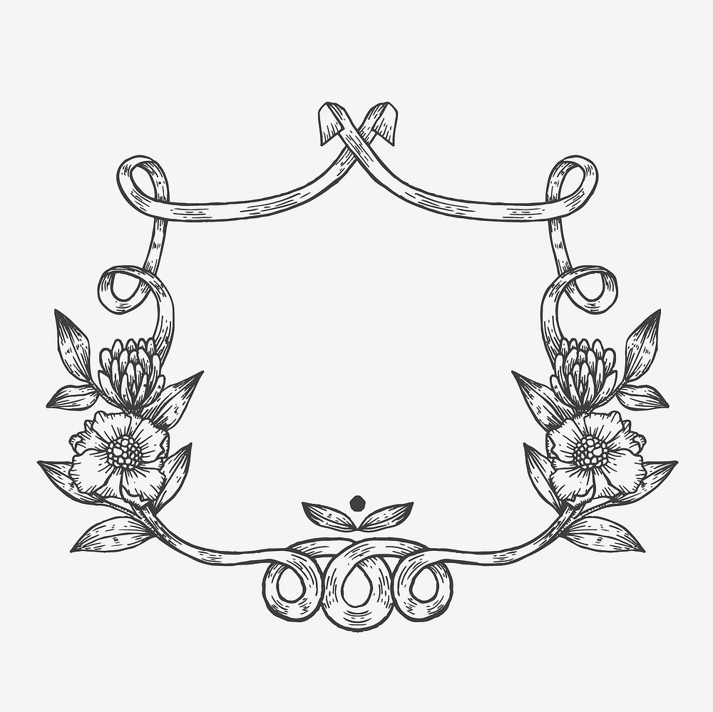 Leaf wreath frame, vintage illustration, botanical design vector