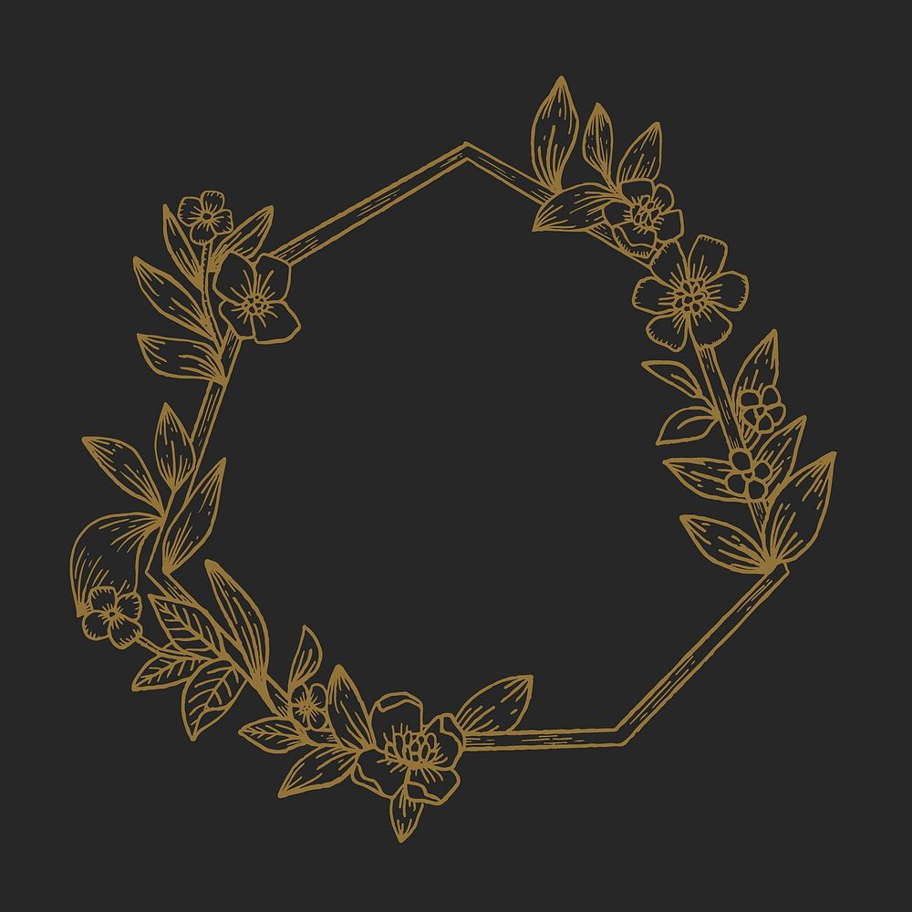 Botanical frame, floral wreath design, vintage illustration vector
