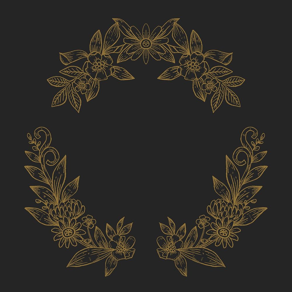 Leaf wreath frame background, vintage illustration, botanical design 