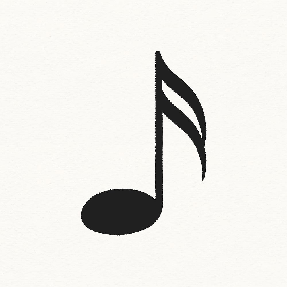 Semiquaver doodle sticker, musical note vector