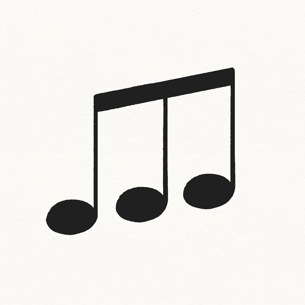 Triplet quaver note clipart, music symbol