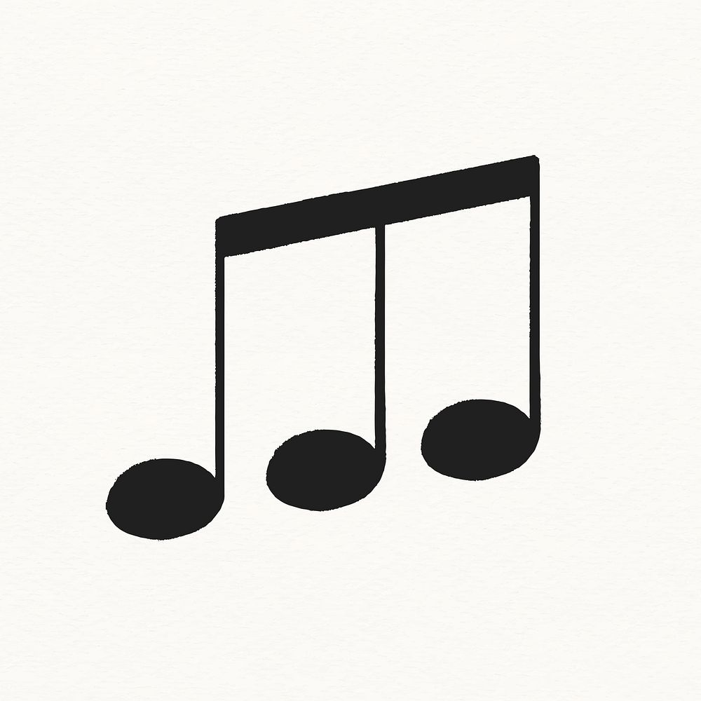 Triplet quaver note sticker, music symbol psd