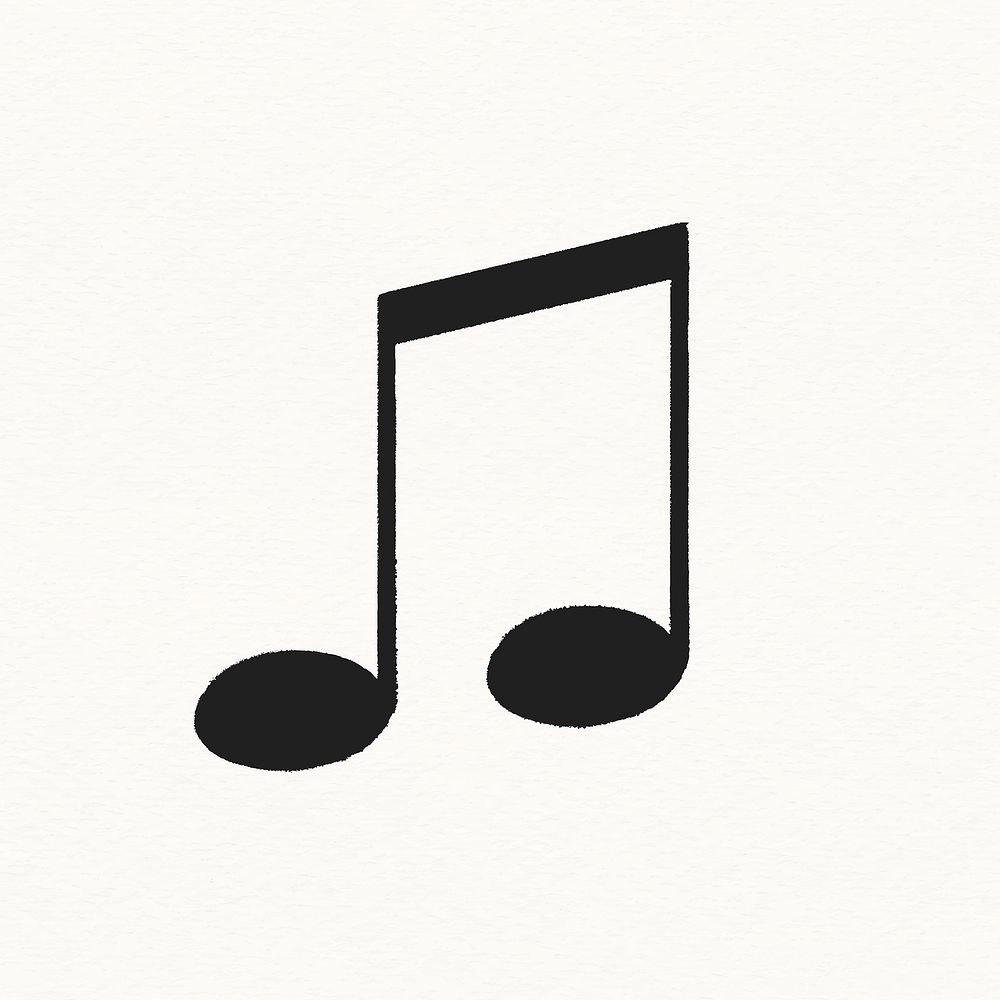 Beaming Quavers sticker, black music symbol vector