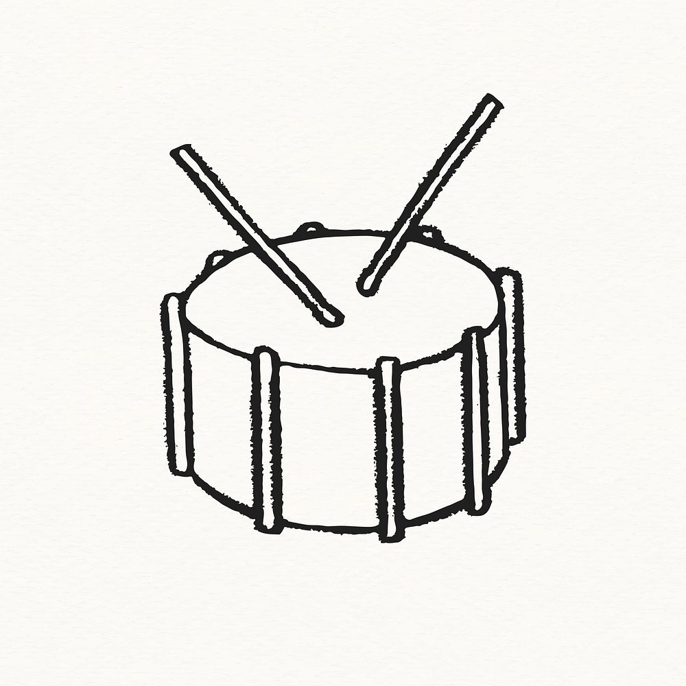 Snare drum clipart, musical instrument doodle