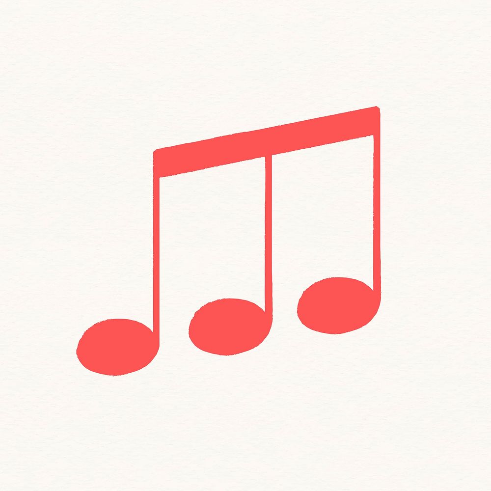 Triplet quaver note sticker, music symbol vector