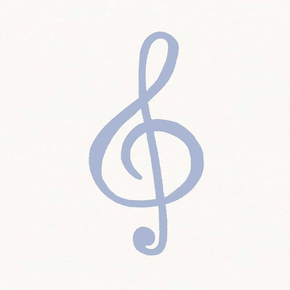 Treble clef sticker, black music symbol vector