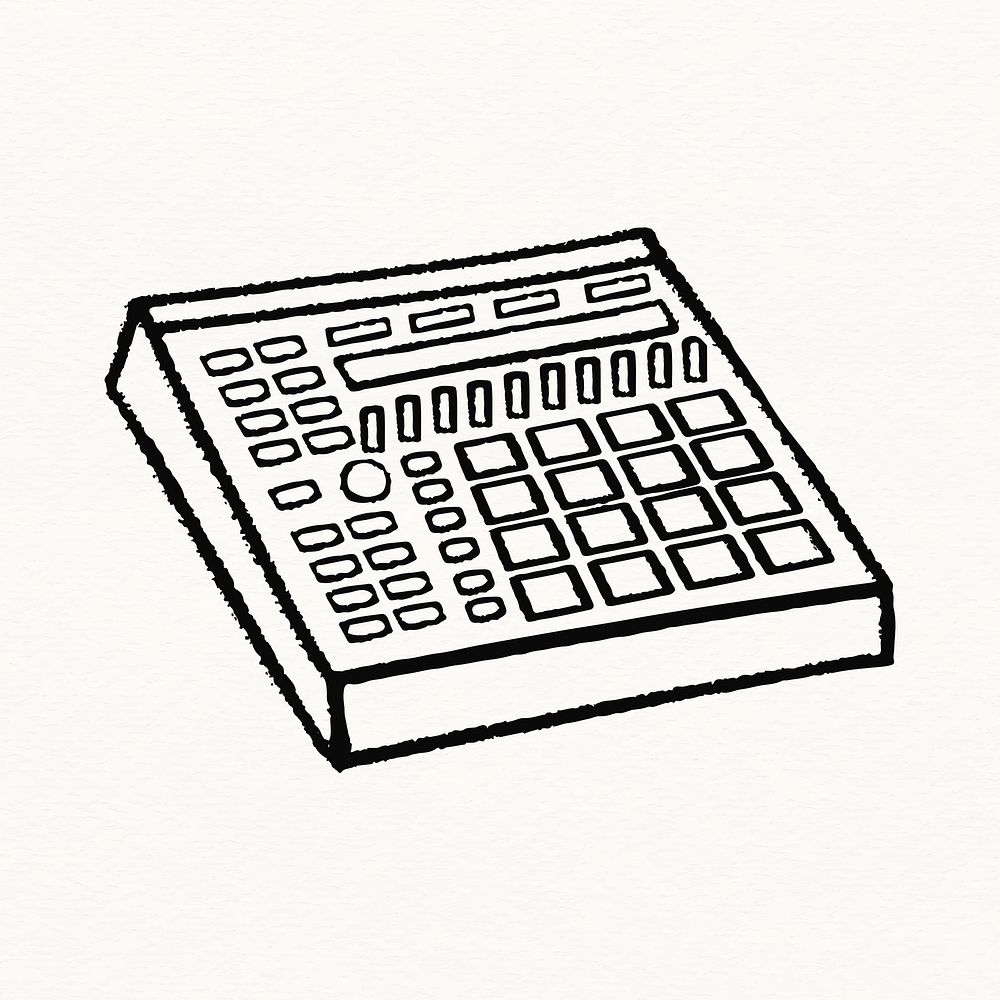 Drum pad clipart, beat machine PSD Illustration rawpixel