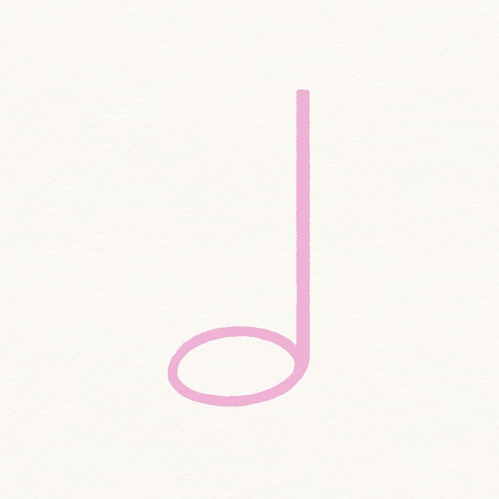 Half note sticker, musical symbol, pink design psd