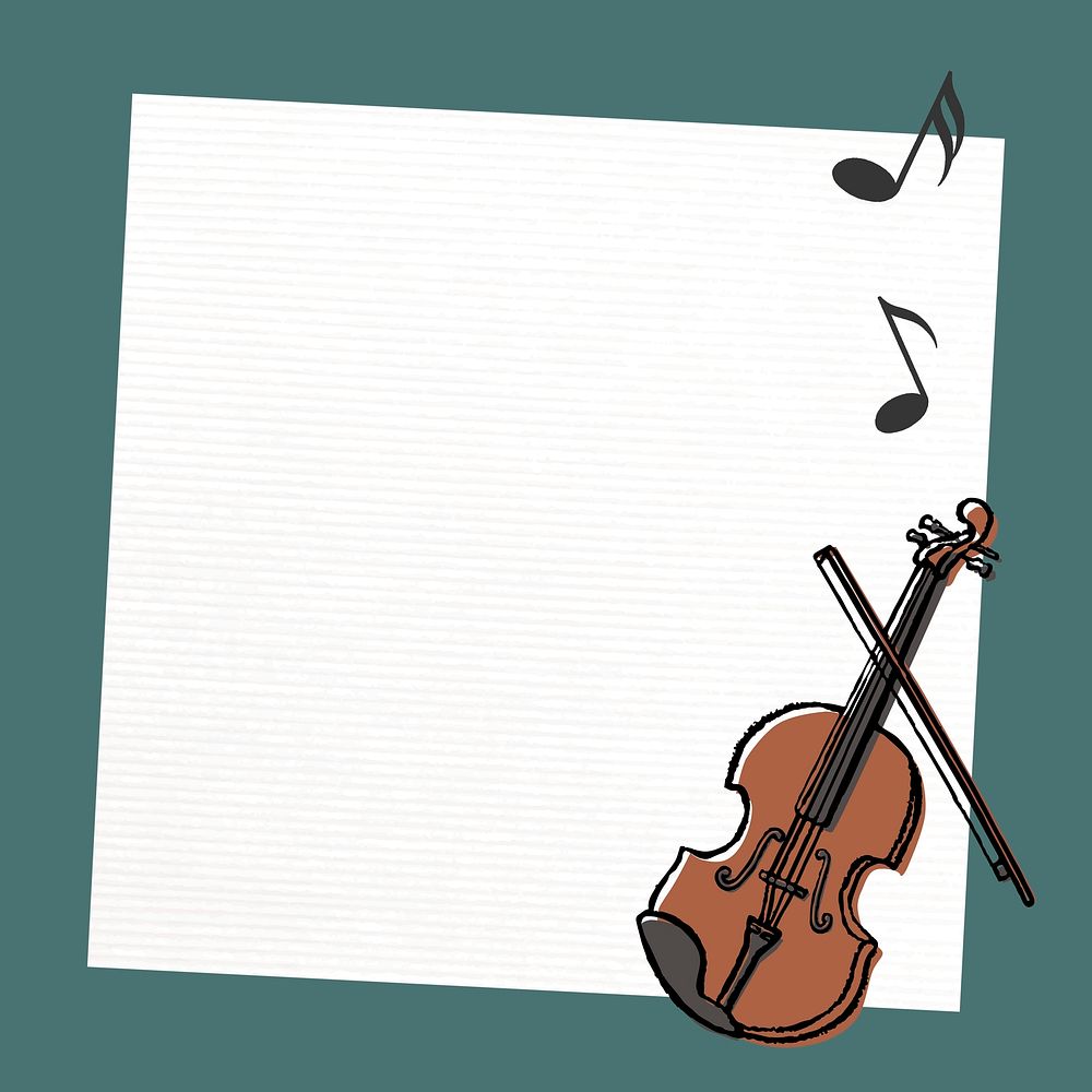 Violin frame background, symphony doodle design psd