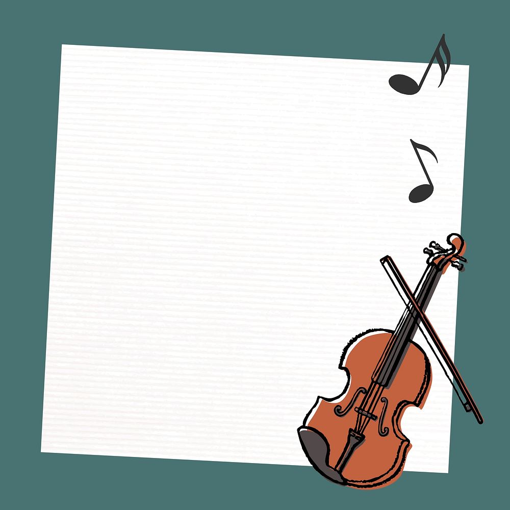Violin frame background, symphony doodle design vector