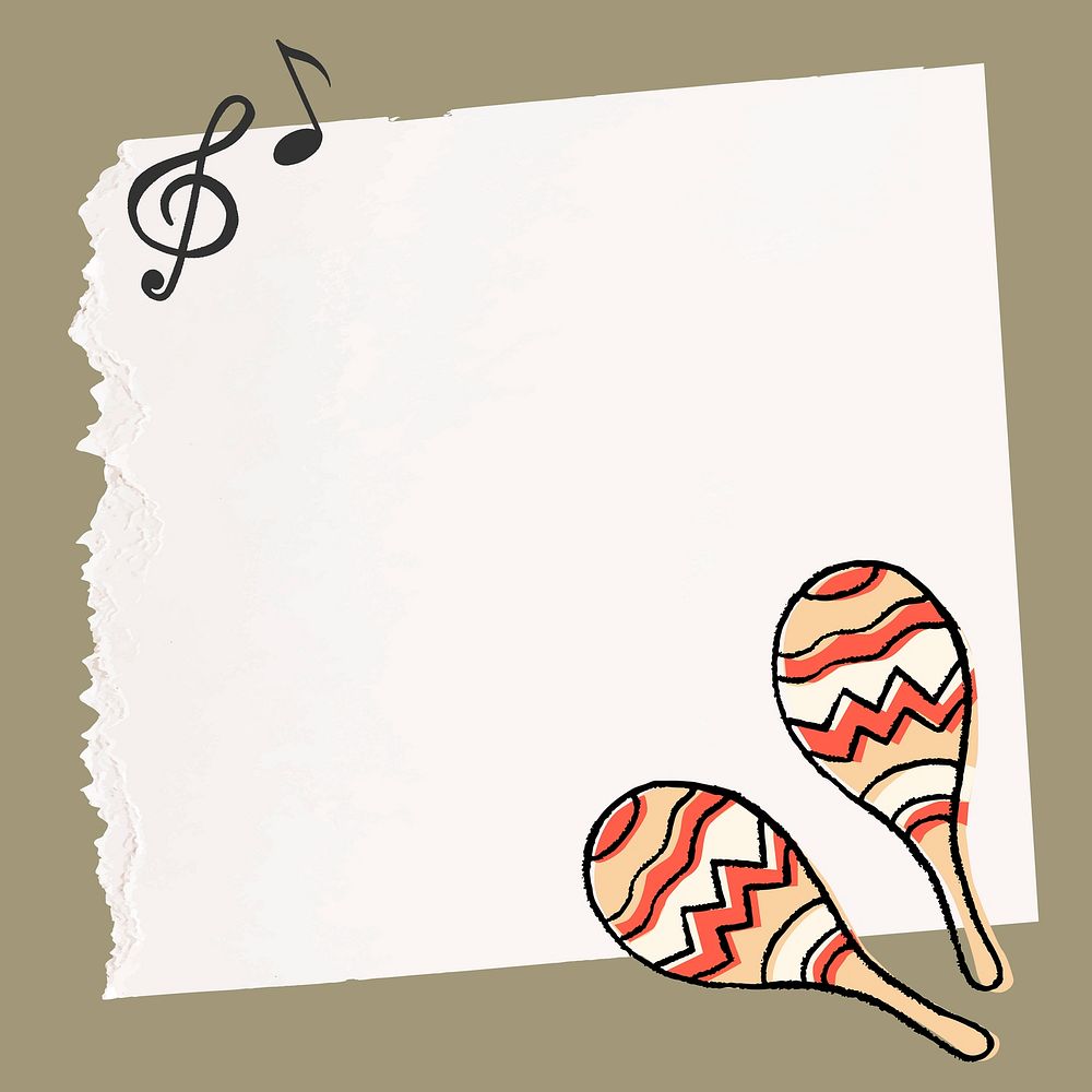 Cute music frame background, rumba shaker doodle