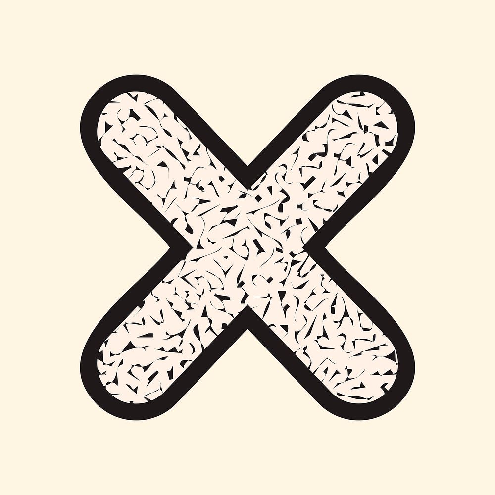 Black Memphis sticker, simple cross design