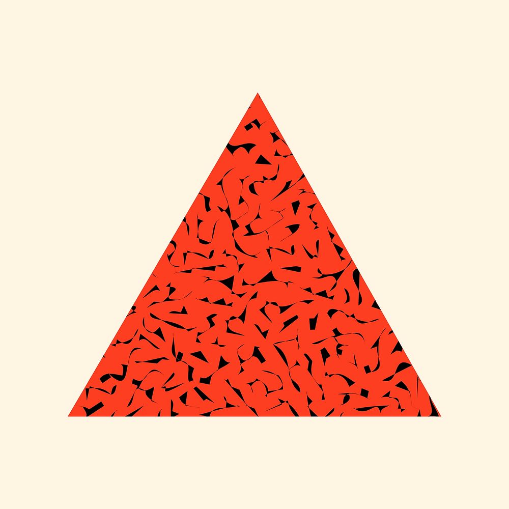 Red Memphis sticker, simple triangle design vector