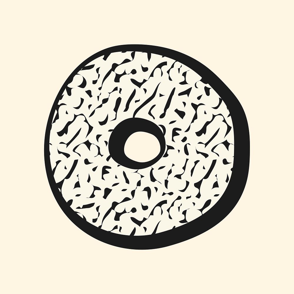 Black Memphis sticker, simple circle design
