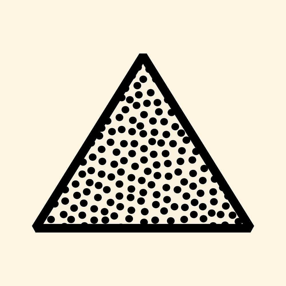 Black Memphis sticker, simple triangle design psd