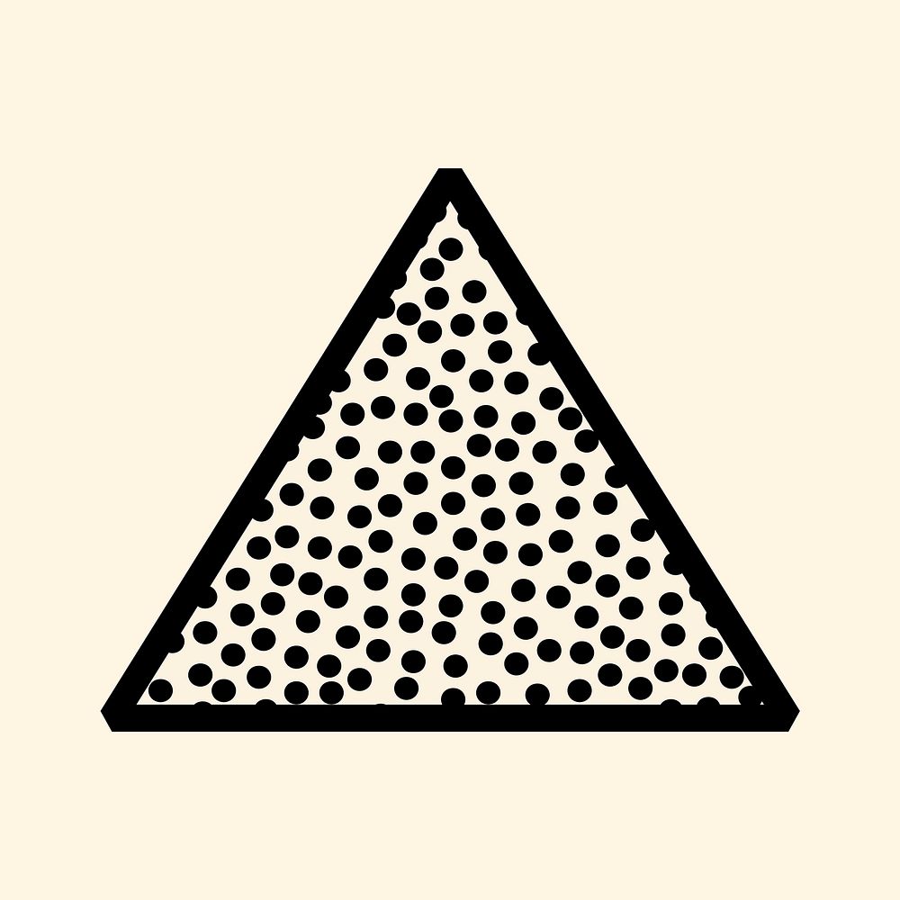 Black Memphis sticker, simple triangle design vector